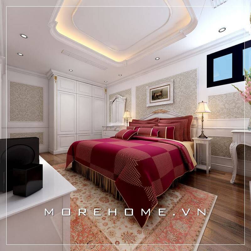 Mẫu giường ngủ phòng Master phong cách tân cổ điển sang trọng, phù hợp với sở thích và nhu cầu của gia chủ